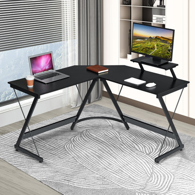 Joice L-Shaped Metal Base Writing Desk