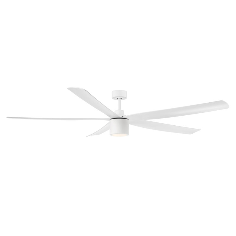 Ventilateur de plafond 5 pales avec télécommande et lumière à intensité variable RAVian, 72", Blanc mat