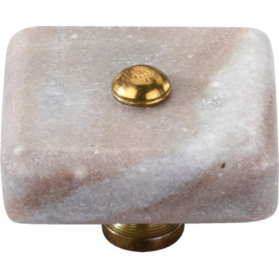 Oceanside 1-1/2 in. Square Marble Cabinet Knob