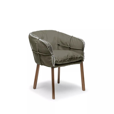 Parchment Upholstered Arm Chair