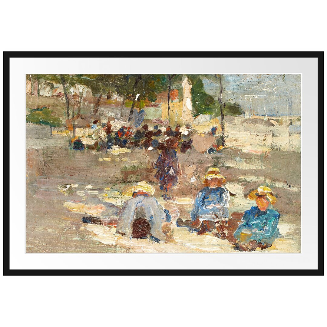 Gerahmtes Poster Picnic in the Park von Max Liebermann