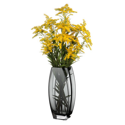 Glass - Vase - Smoky Black - 10.25" Height - Heavy Durable  - Made in Europe - by Barski