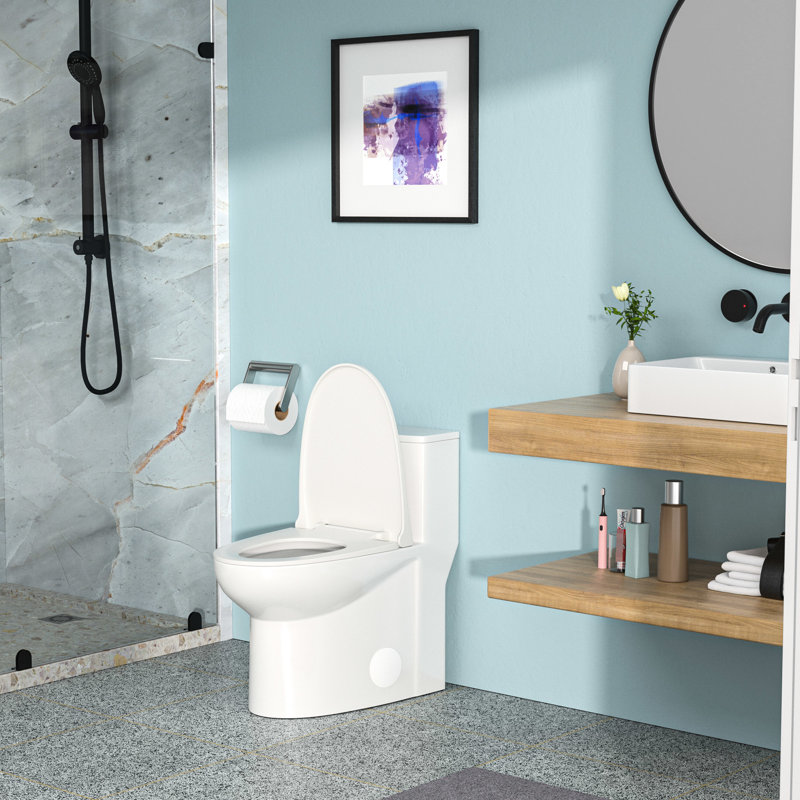 Toilette en céramique avec chasse silencieuse à siphon et siège ergonomique à fermeture en douceur