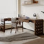 Bureau en bois massif en forme de L brun noyer avec 3 tiroirs-1814870188-1814870186