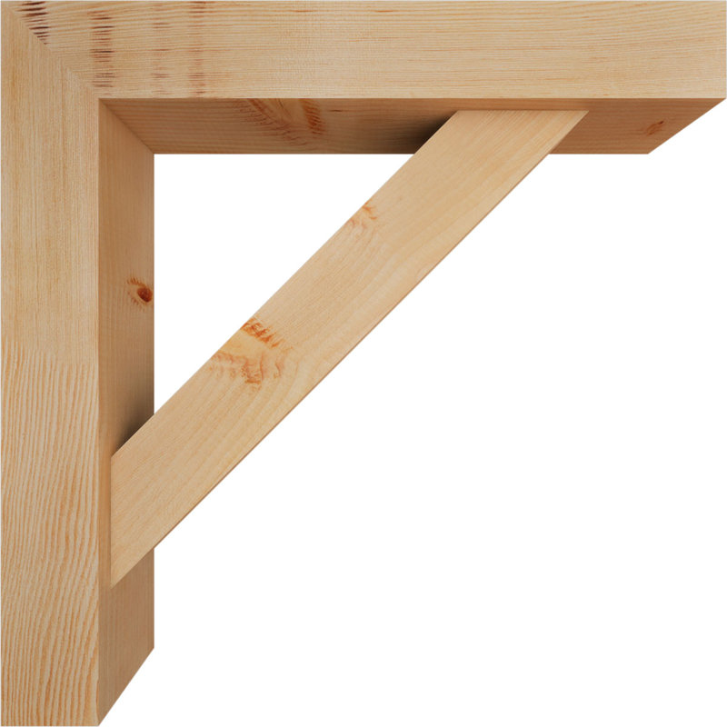 Traditional Block Bracket w/ Offset Brace, 26 x 26, 5 1/2"W Douglas Fir (Smooth)