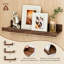 Set of 3 Walnut Floating Wall Shelves, 40cm Wall Mounted Picture Ledge Display Shelf, Multi-use Kids Book & Photo Storage Organiser for Living Room, Kitchen, Bedroom & Bathroom Home Wall Décor