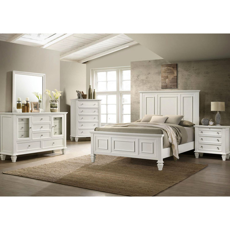 Table de chevet 3 blanc crème avec plateau coulissant - Personnalisez l'espace de la chambre à coucher