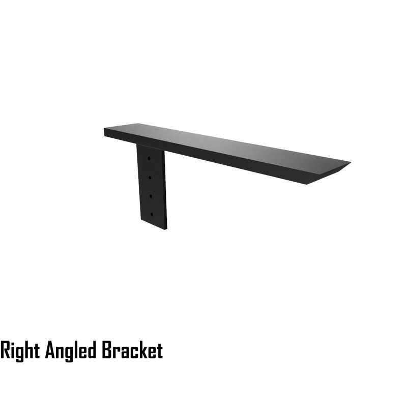 14-Inch Black Steel Right-Angle Countertop Support Bracket