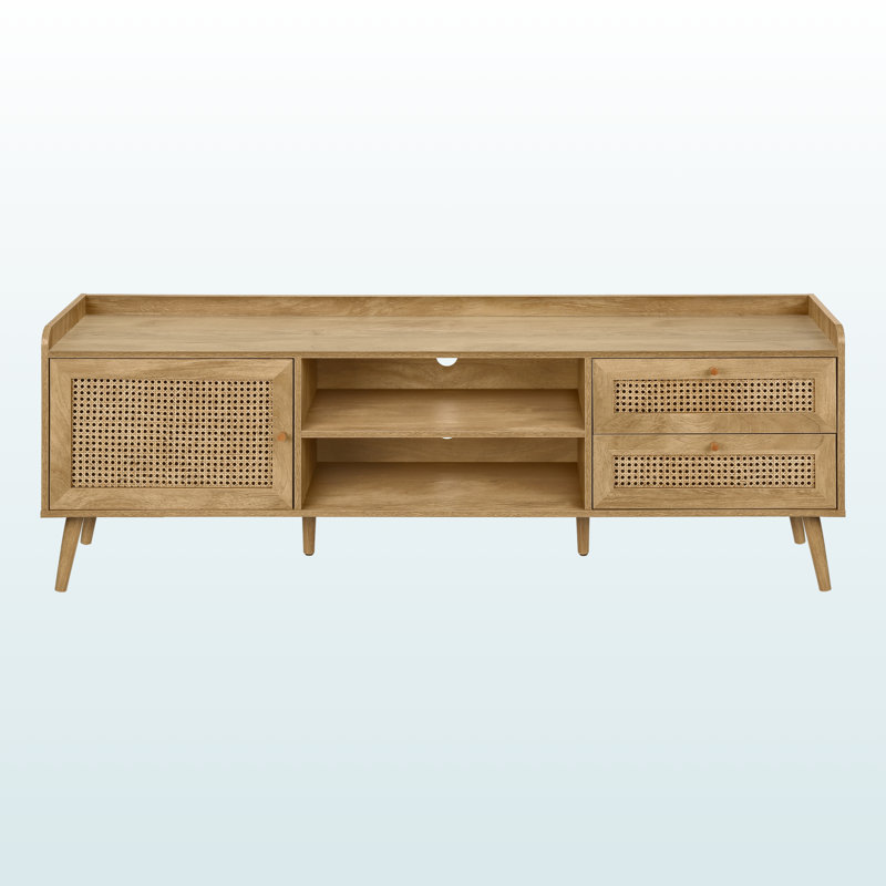 Meuble télé avec 2 tiroirs avec compartiment de rangement, H 23,74 po x l 70,79 po x P 15,32 po