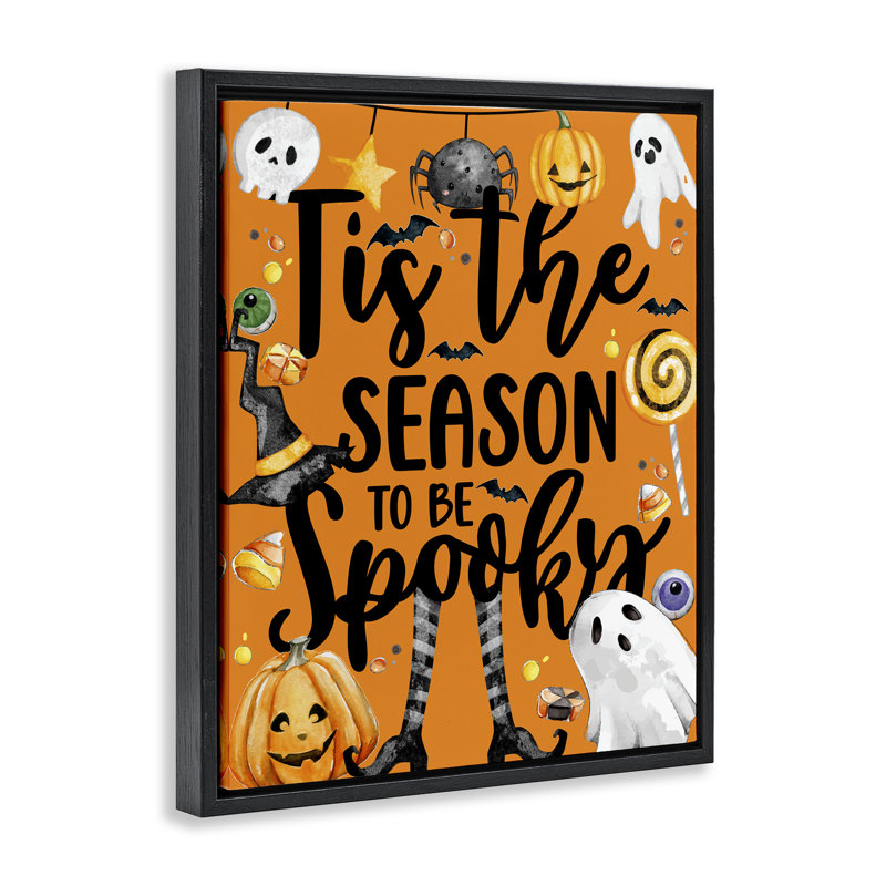 Tis The Spooky Season Floating Frame, design by Kim Allen, Jet Black Floater Frame, 21" H x 17" W