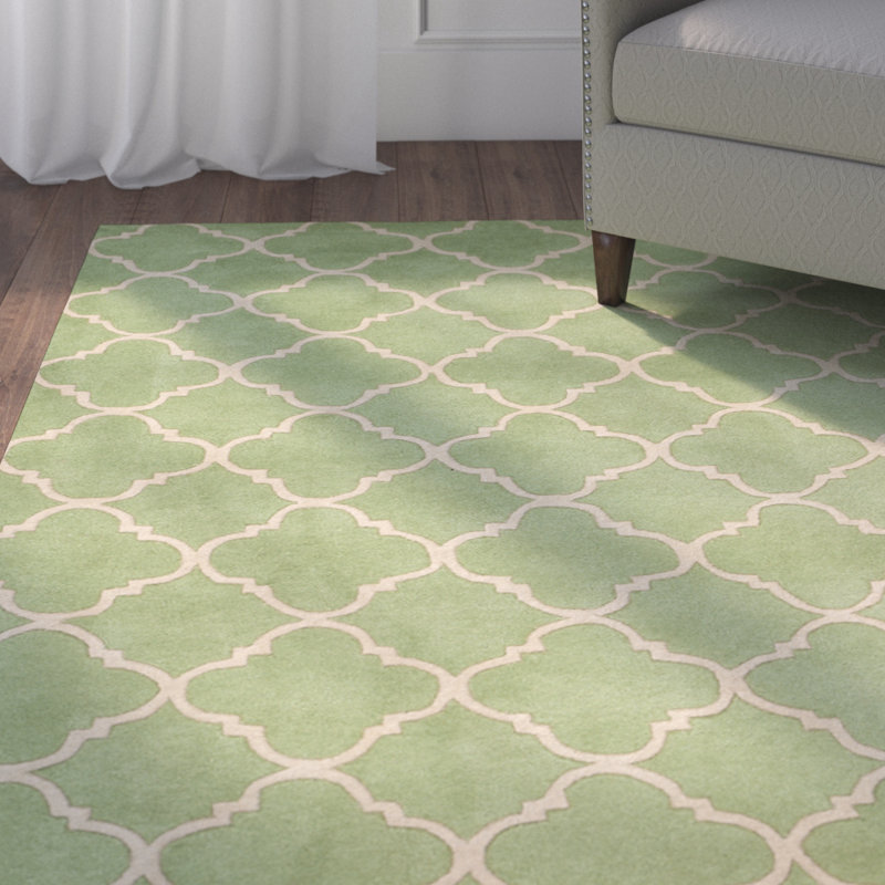 Emrick Hand Tufted Wool Geometric Rug, Rectangle 5' x 8'