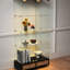 Étui de rangement à 2 portes et 4 tablettes, présentoir en verre moderne, noir et naturel, assemblage rapide, éclairage à DEL 13 couleurs, peu encombrant-732591253