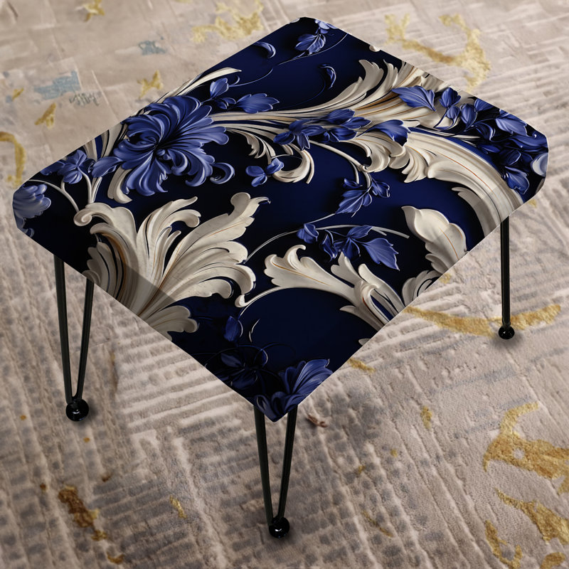Repose-pieds Cobalt Blue Baroque