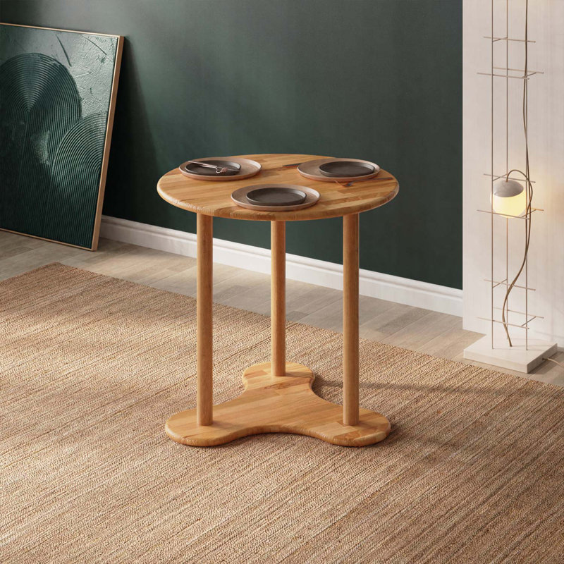 Table de salle à manger Latexo, table de cuisine moderne en bois de hêtre massif pour petits espaces