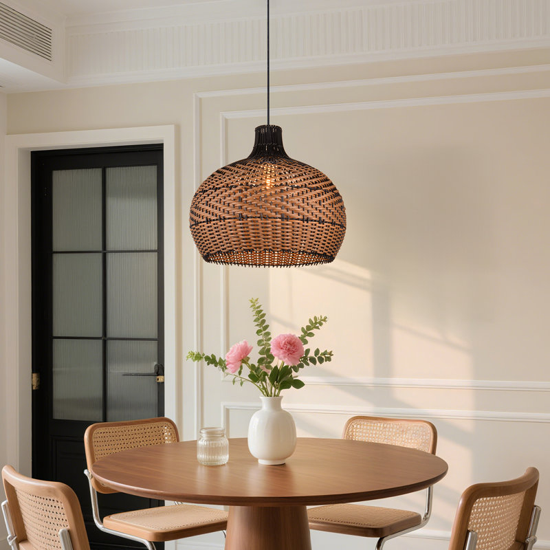 Wunder 1 - Light Natural Dome Pendant, 15.74" H x 15.74" W x 15.74" D
