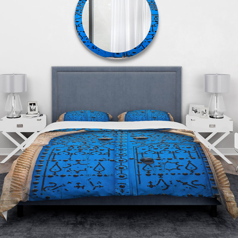 Ensemble de housse de couette de porte designart north africain, Housse de couette très grand + 2 taies décoratives
