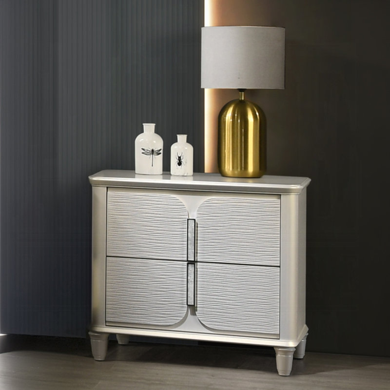 Laveda 2-Drawer Nightstand in Pearl White