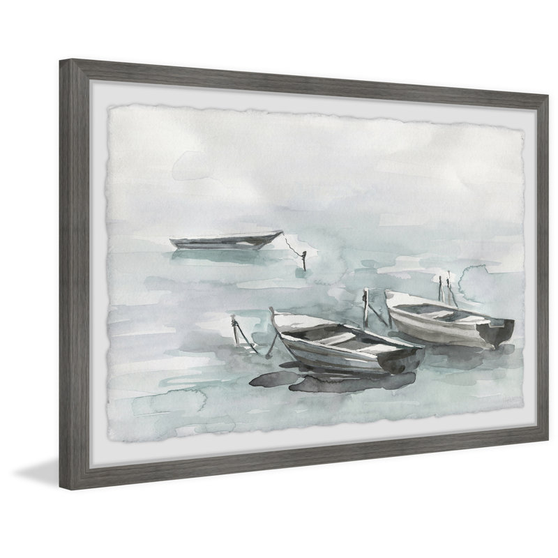 Wooden Boats by Parvez Taj - Single Picture Frame Painting, 20 cm H x 30 cm W