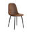 5-Piece Modern Rectangular Wood Dining Set with Geometric Metal Base and Upholstered Chairs-722098006-722098009