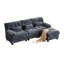 Canapé 93 po 3 + 1 places avec repose-pieds - dossier réglable à 4 positions, 350 lb / siège, tissu chenille doux, 3 coussins décoratifs, assemblage facile-167225601