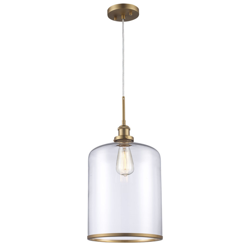 Luminaire suspendu en pot 1 lumière Edremit, Or antique, 10.35"