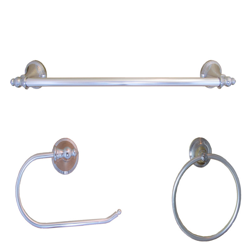 Ensemble de quincaillerie de salle de bain 3 pièces Annchester, Chrome