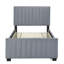 Lit simple tapissier en velours avec lit gigogne gris - Apparence attrayante en gris, sans sommier, construction solide, accessoire de maison élégant-1656421473-1656421472