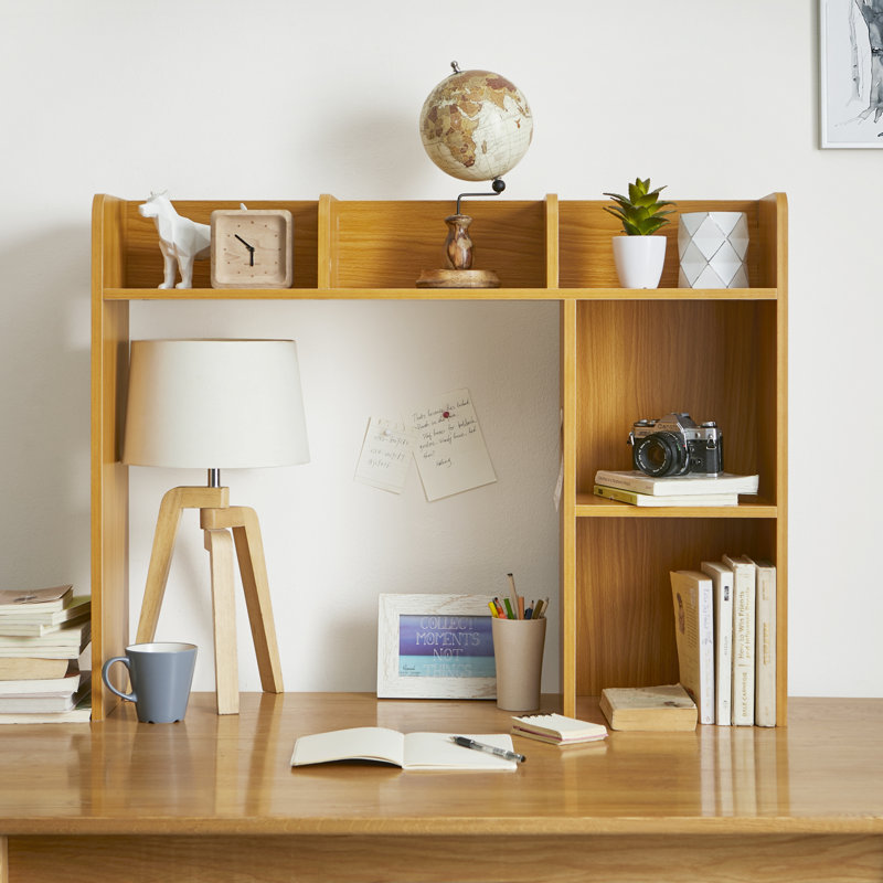 Classic Desk Bookshelf with Cubby, Beech