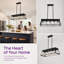Lustre linéaire noir mat 32 lumières à 5 lumières 32 po, ferme moderne en métal-1490773412