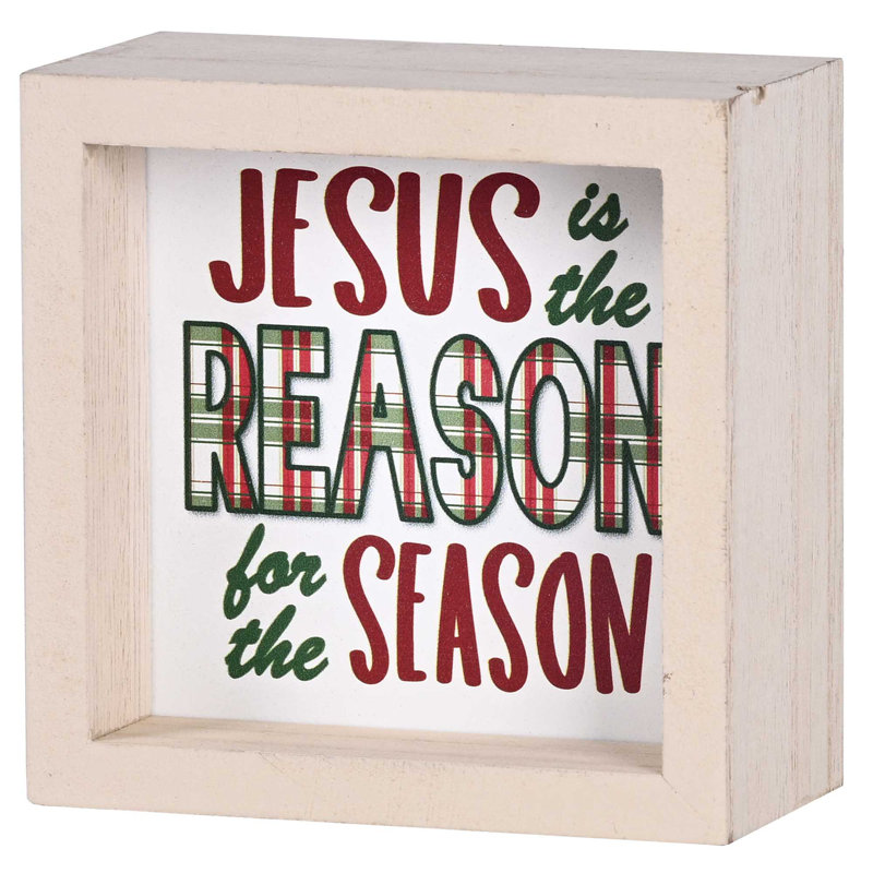 Tabletop 2 Sided Plaid Jesus Is Reason