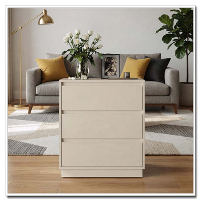 Wide Modern 3-Drawer Nightstand with Soft-Close Drawers