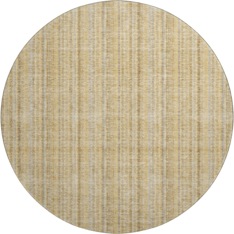 Premium Machine Washable Prisco Wheat Rug, Round 8'