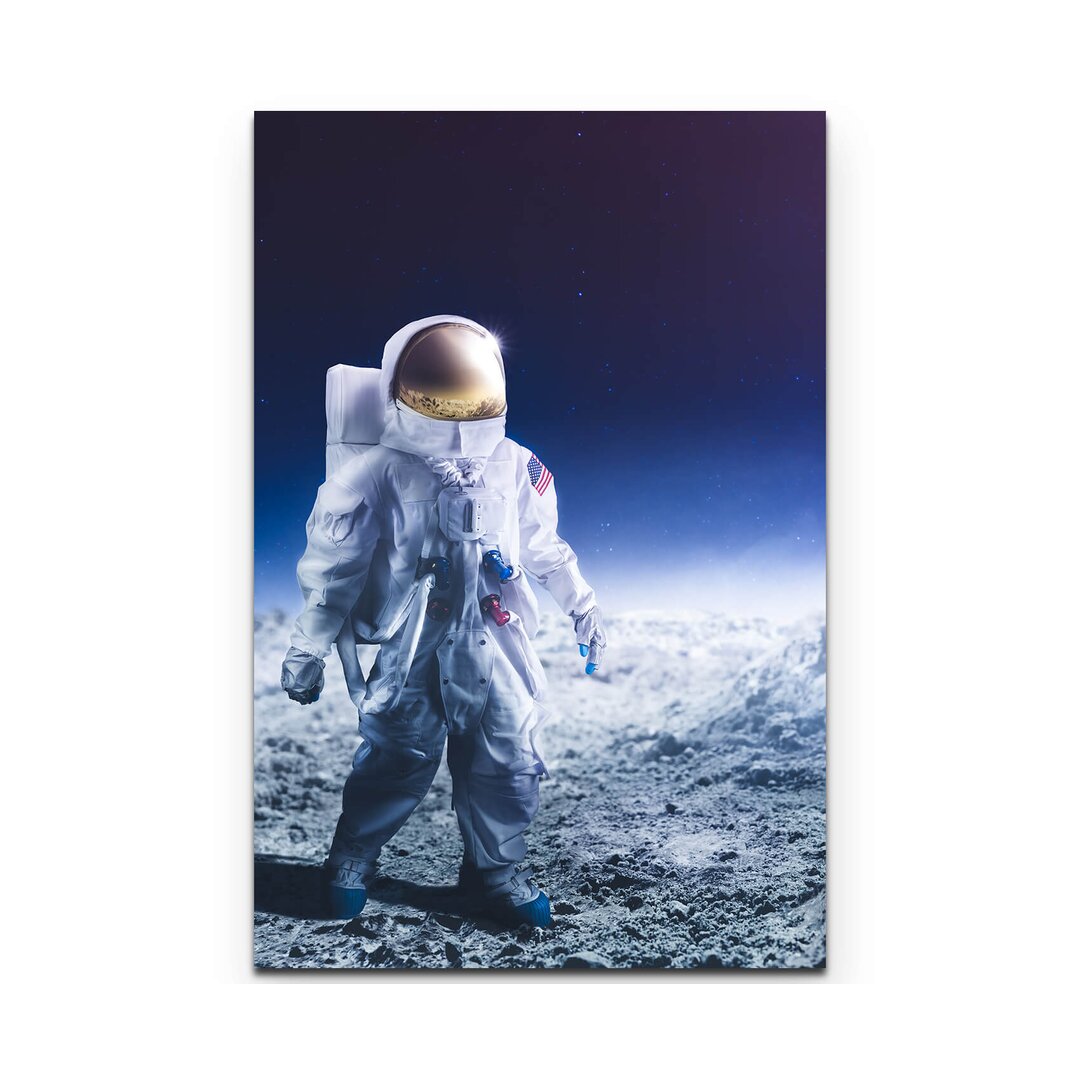 Leinwandbild Astronaut auf dem Mond