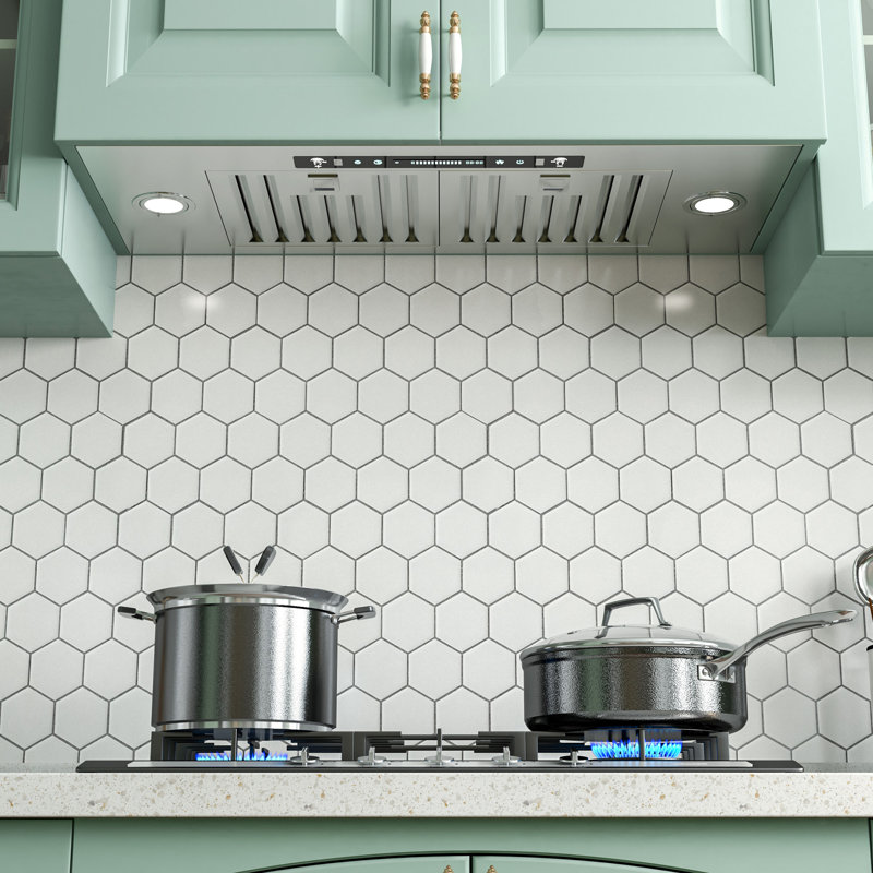 Hotte de cuisinière encastrable 30 po 900 pi³ / min en acier inoxydable à 4 vitesses et commande tactile à panneau tactile avec lumières DEL