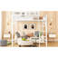 Grand lit mezzanine en métal avec rangement, haut pour les adolescents, 54,3 pouces sous la surface, charge de 400 lb, 13 garde-corps, tablettes de rangement blanches, limite de poids, espace