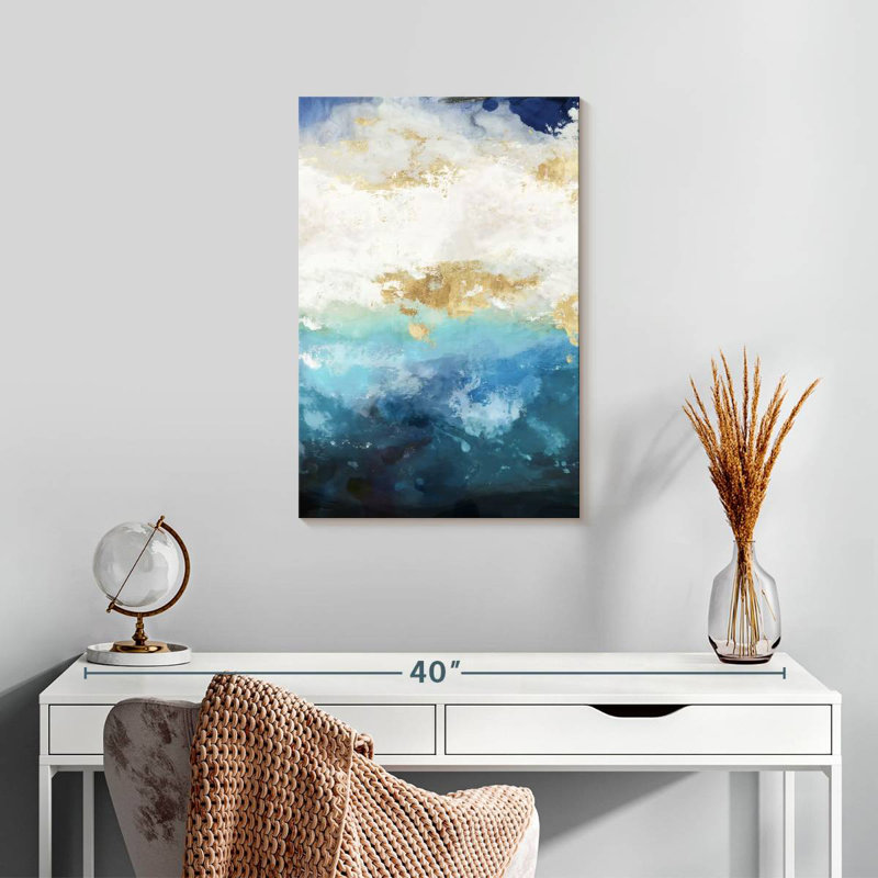 Avery eau paysage abstrait, H 24 po x l 16 po