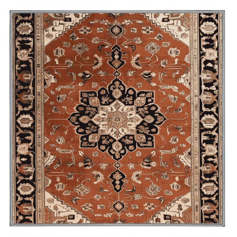 Tapis brun lavable à la machine, Carré 4 pi