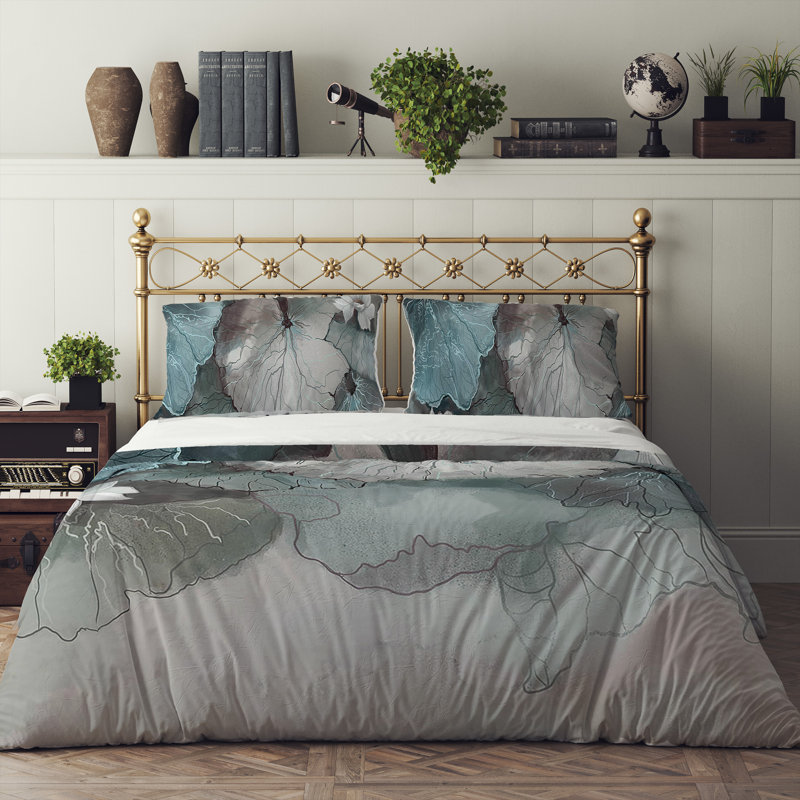 Floral Duvet Cover, King Duvet Cover + 2 King Shams