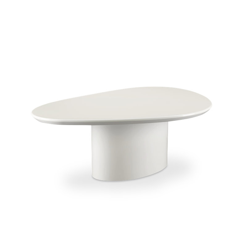 Eden Solid Wood Coffee Table, Ivory White Lacquer