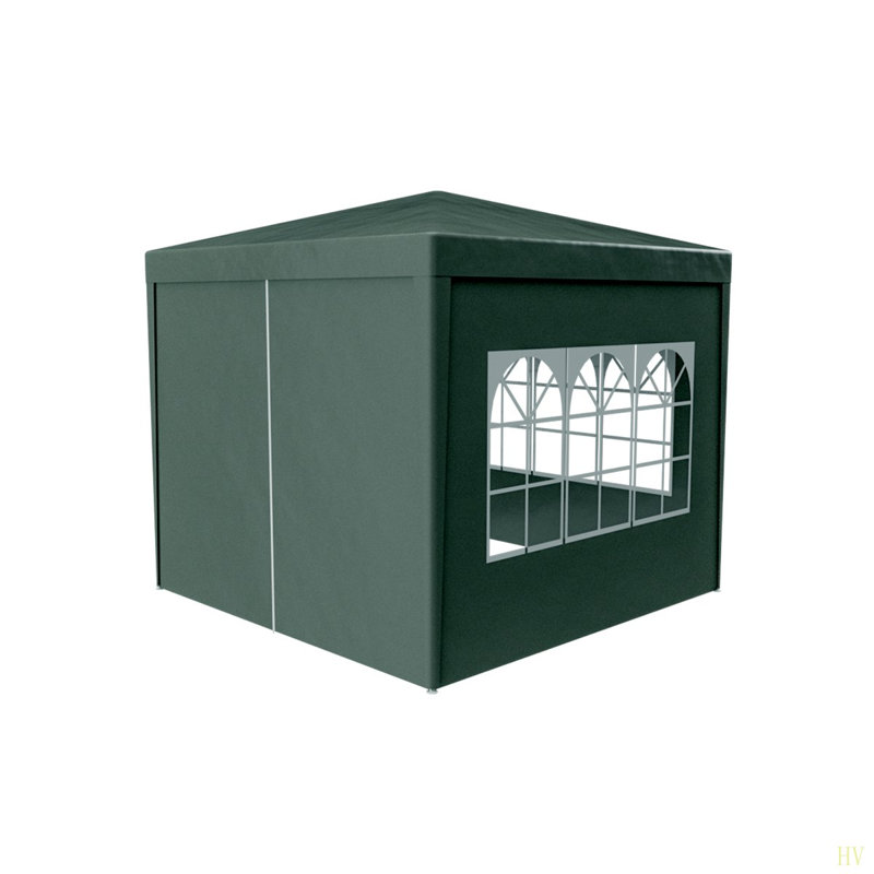 Auvent de mariage 10 pi x 10 pi pour tente de réception d'extérieur robuste + 4 murs amovibles, Vert