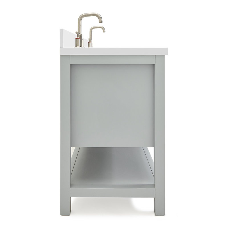 Bayhill Double Vanity, Oval, White, White Quartz