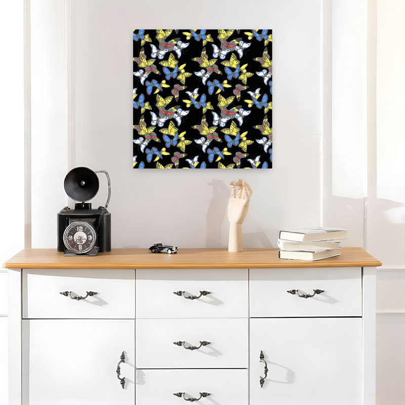 Art contemporain papillon contemporain, H 18 po x l 18 po