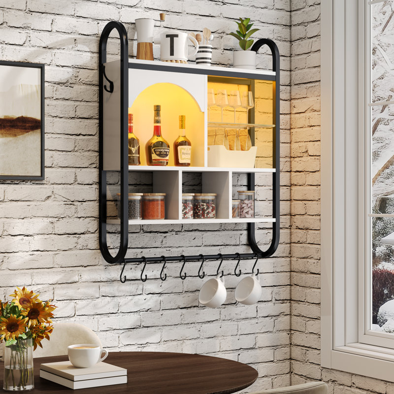 Tablette murale flottante 4 niveaux, Blanc