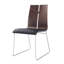 Ensemble de deux chaises d'appoint de salle à manger rembourrées en similicuir noir et argent-1502979518