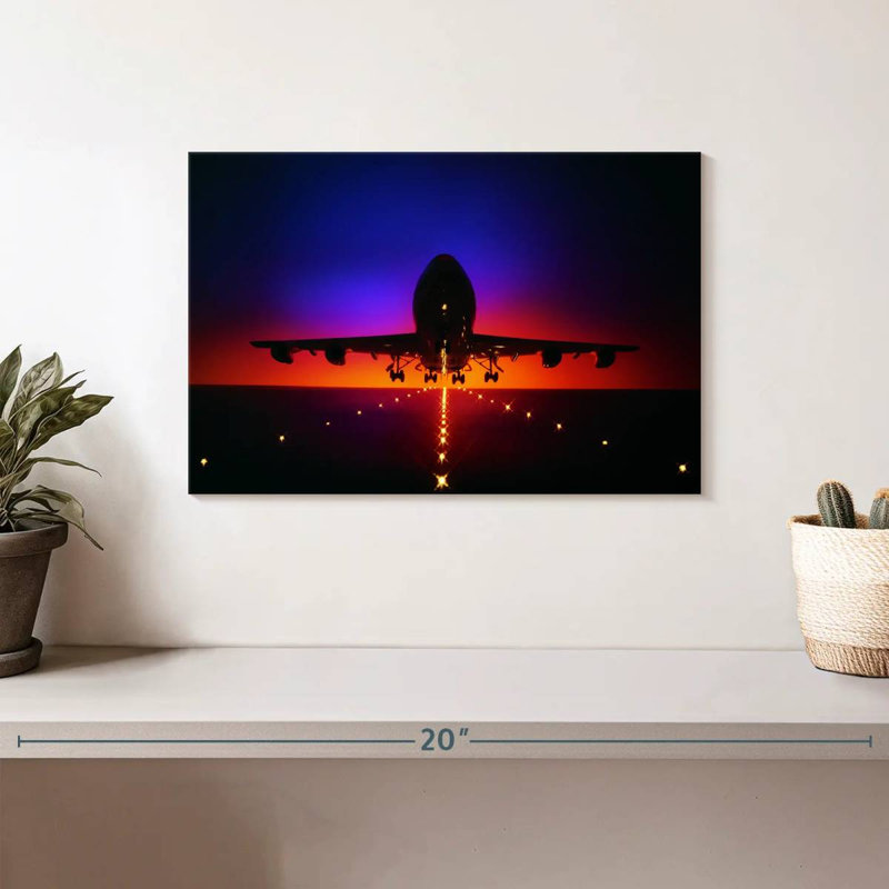 Avion Mehar au crépuscule, H 8 po x l 12 po