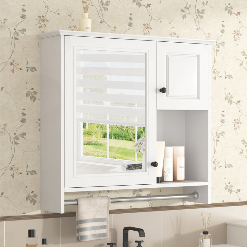 Armoire murale avec porte miroir et 2 tablettes