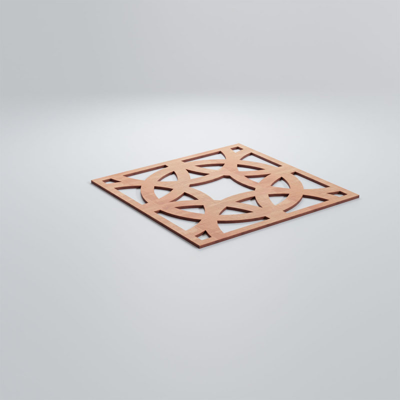 Panneaux muraux décoratifs en bois Brownsville, H 11 3/8 po x l 11 3/8 po x P 1/4 po, Cerise