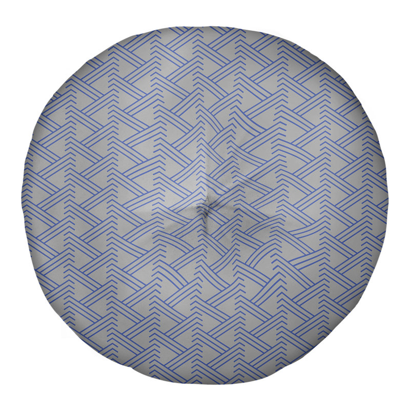 Coussin de sol zig zag classique, 26 po x 26 po, Gris/bleu