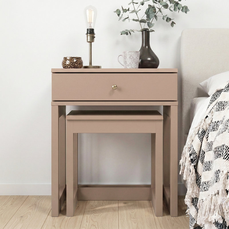 Limestone Wells Nesting Table, Warm Nude