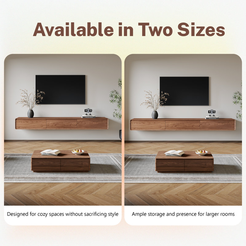 Modern Floating TV Stand Wall-Mounted with Storage